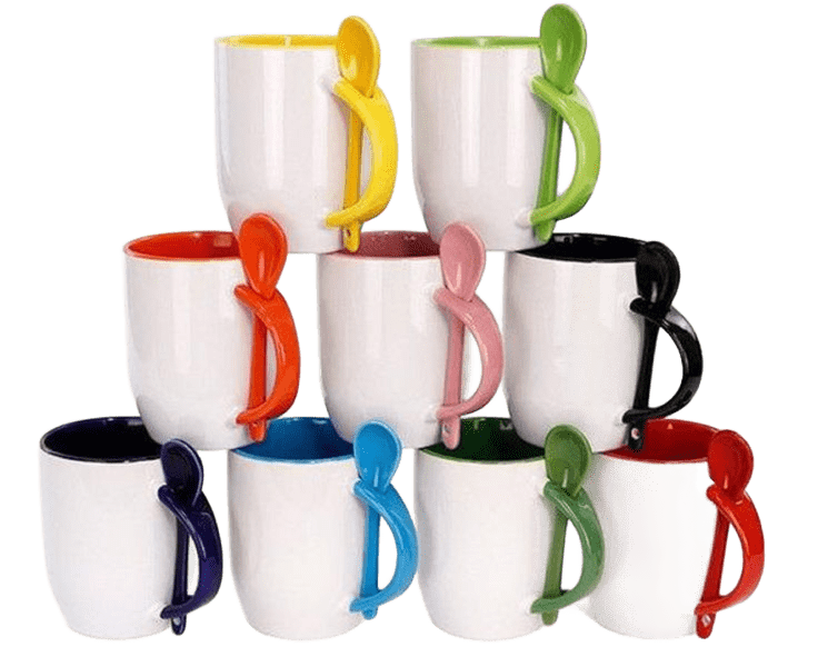 Taza con cuchara varios colores a elección