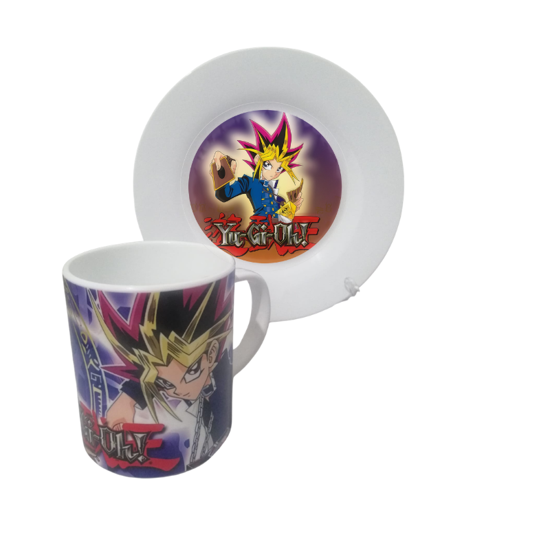 Taza y Plato Plastico 100 % Personalizados para Niños