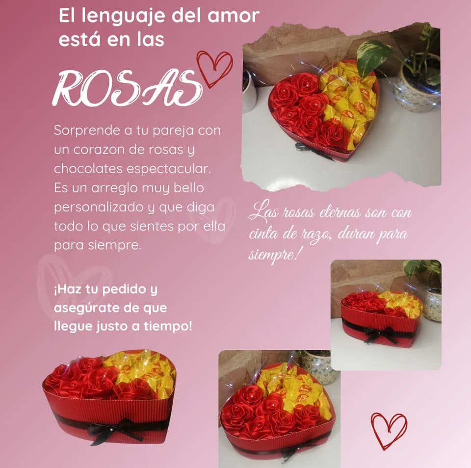 Corazón rosas eternas - Imagen 8