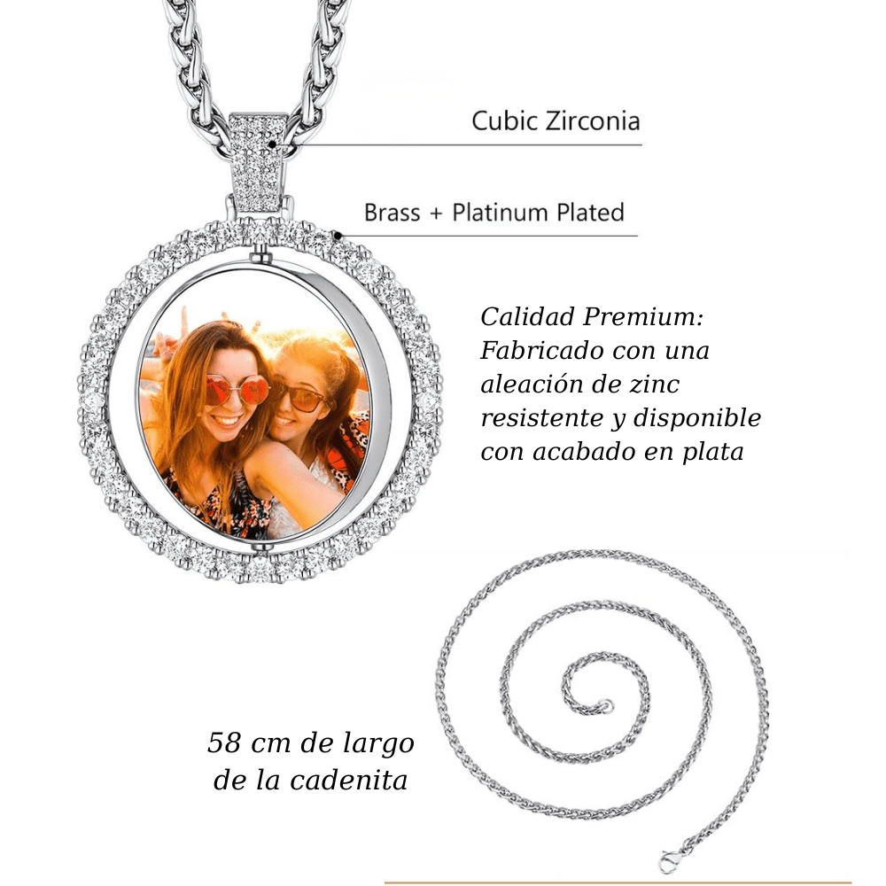 Cadenita y Dije con Foto Doble Cara Giratoria - Imagen 10