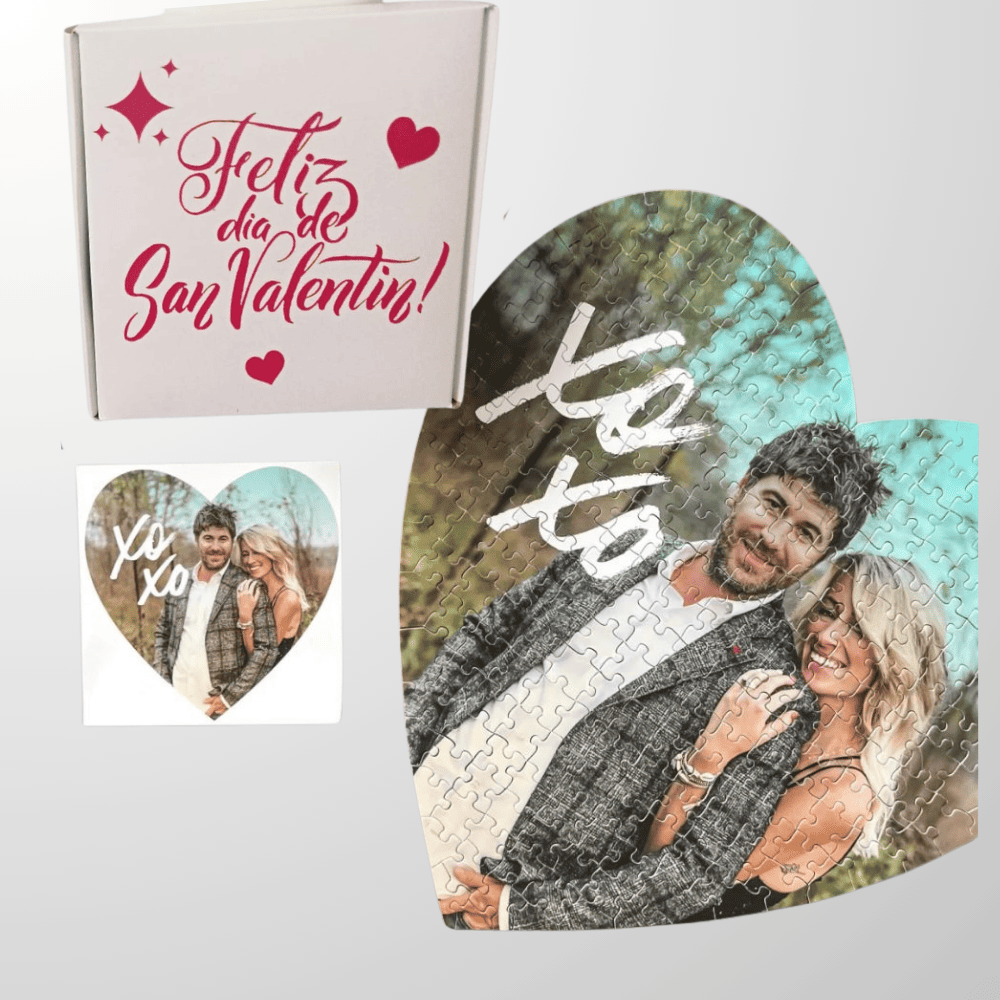 Puzzle corazón Imantado + foto + caja
